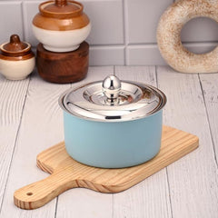 FNS Alwin Sky Blue Finish Stainless Steel Casserole with Lid (1600 ml)