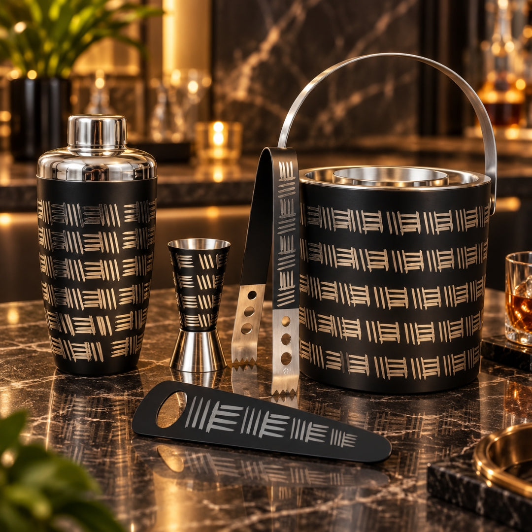 Maestro Bar Set – 5-Piece Black Bar Tool Set