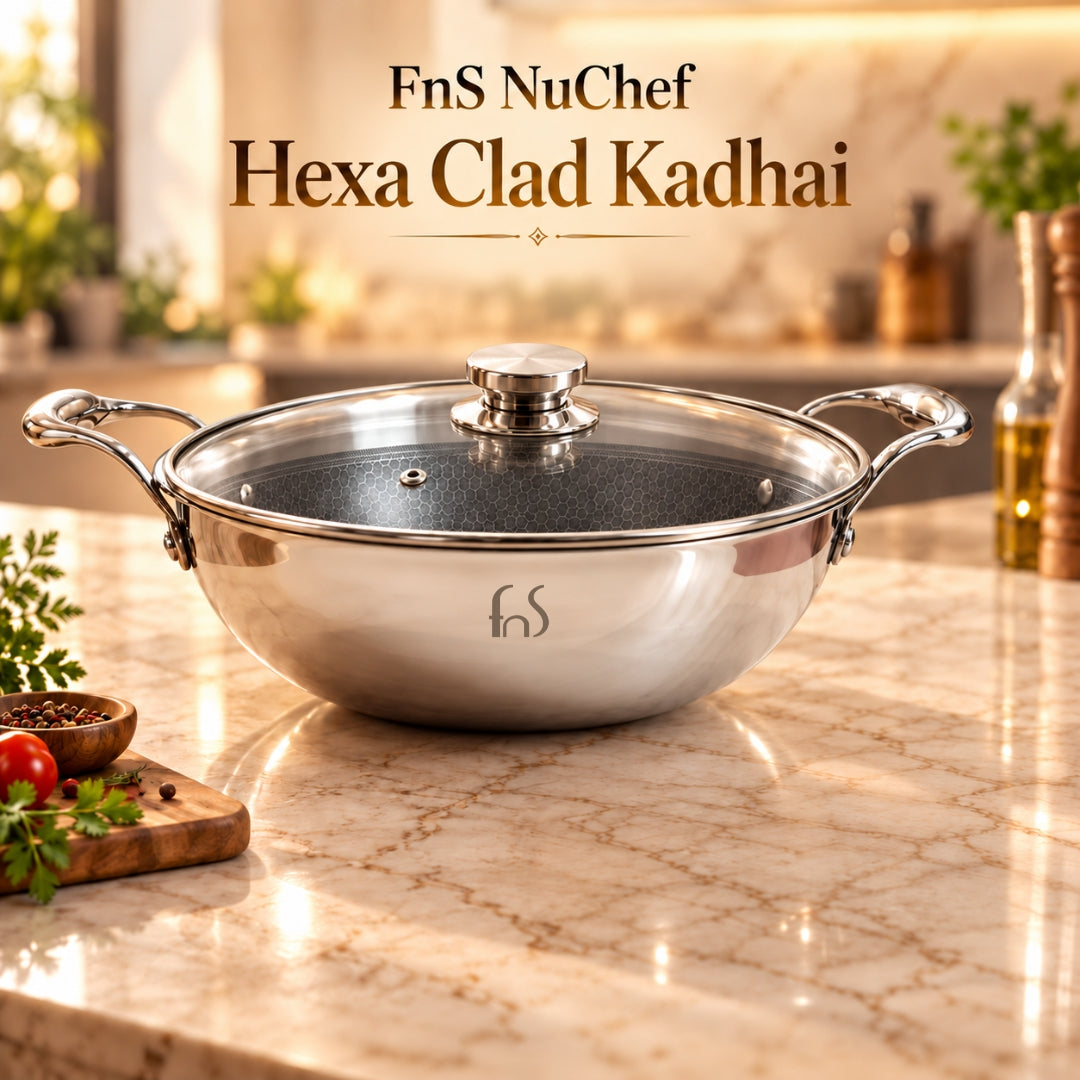FnS NuChef Hexa Clad Kadhai 24 cm