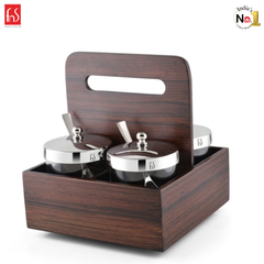 FnS Cadiz Wooden Revolving Condiment Set