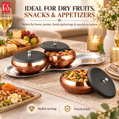 FnS Wave 4-Pc Rose Gold Stainless Steel Serving Set