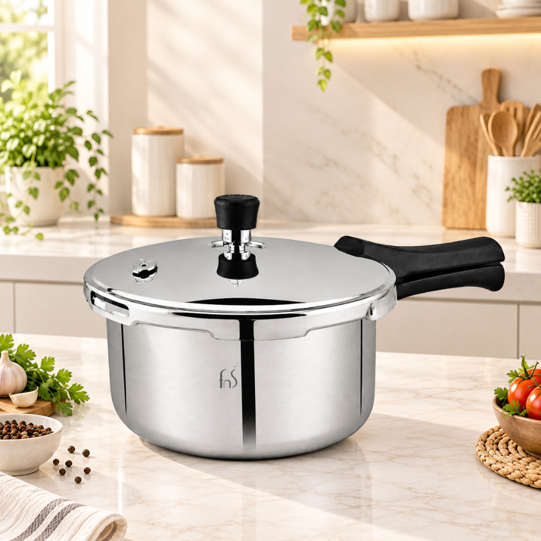 FnS NuChef Atlas Triply Outer Lid Pressure Cooker 3L