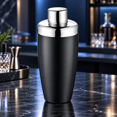 FnS Black Finish Stainless Steel Cocktail Shaker 650 ml