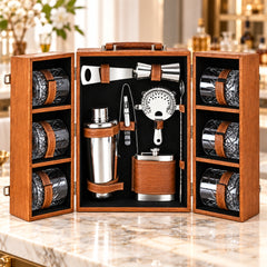 FnS Spirito 14 Pcs Bar Set with Premium Wooden Box