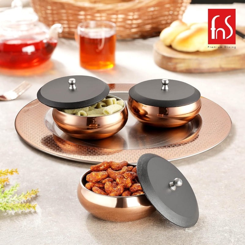 FNS Premium Stainless Steel Georgia Serving Set (Rose Gold)