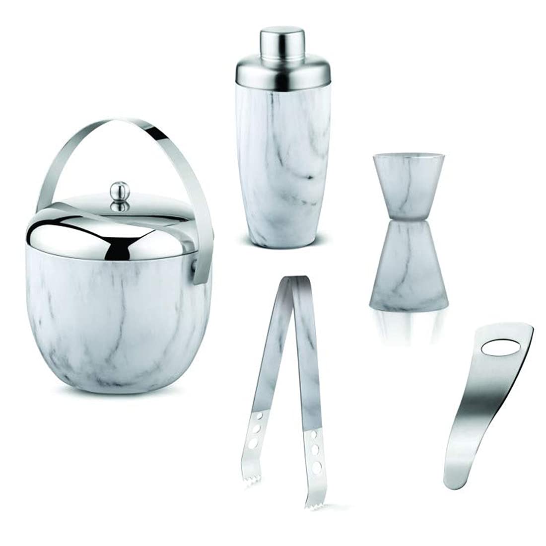 FnS Marble Finish Bar Set (White)