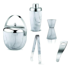 FnS Marble Finish Bar Set (White)