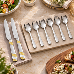 Montavo Milan Spork & FnS Imperio Gold Knife Combo Set (8 Pcs)