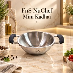 FnS NuChef Triply Stainless Steel Mini Kadhai 12 cm