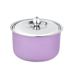 FNS Alwin Purple Finish Stainless Steel Double Wall Insulated Designer Casserole with Lid (2200 ml)