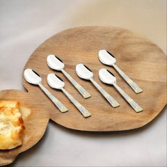 FnS Dorian 24 Karat Gold Plated Stainless Steel 6 pcs Baby Spoon Set