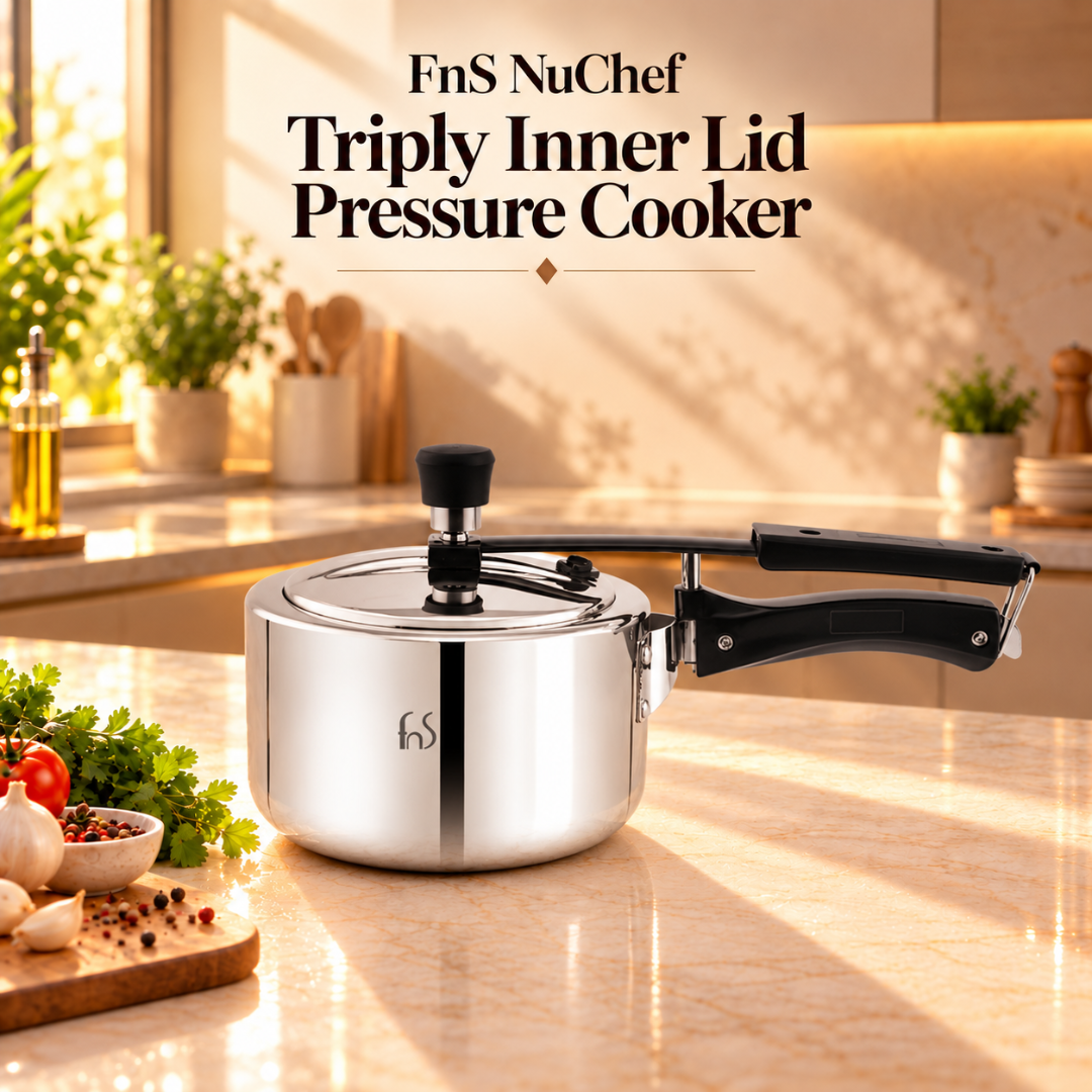 FnS NuChef Aegis Triply Inner Lid Pressure Cooker 1L