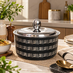 Maestro Casserole 2200ml  Double-Walled Stainless Steel, Black Finish