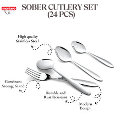 Montavo by fns Amigo Stainless Steel 24 Pcs Cutlery Set