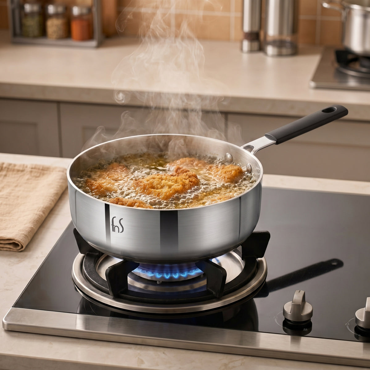 FnS NuChef Stainless Steel Mini Triply Fry Pan 14 cm