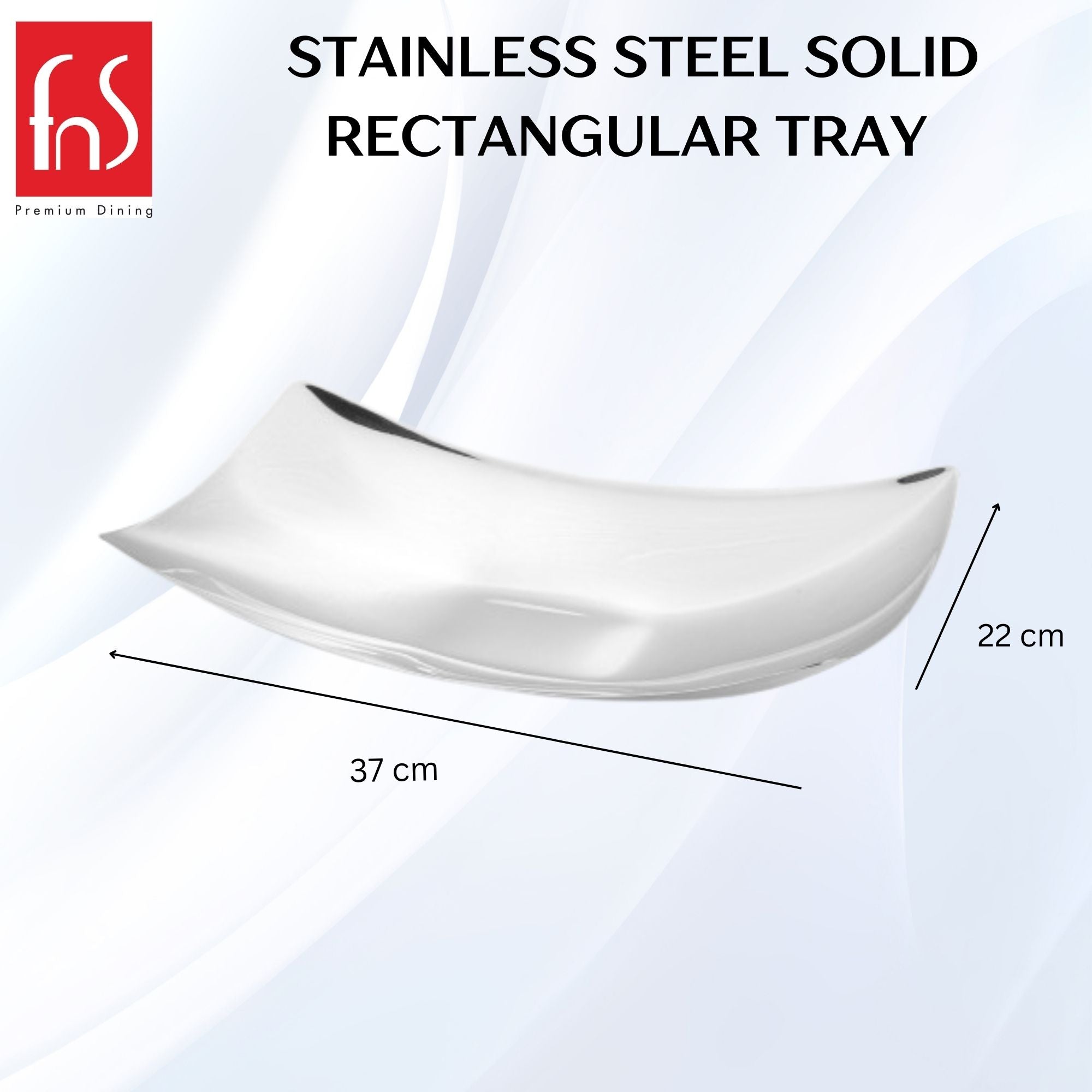 FnS Stainless Steel Rectangular Snack Platter Tray