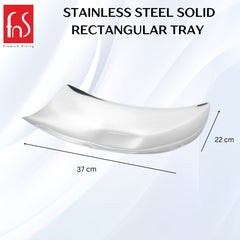 FnS Stainless Steel Rectangular Snack Platter Tray