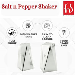 FnS Stainless Steel Diamond shape Salt & Pepper Shake