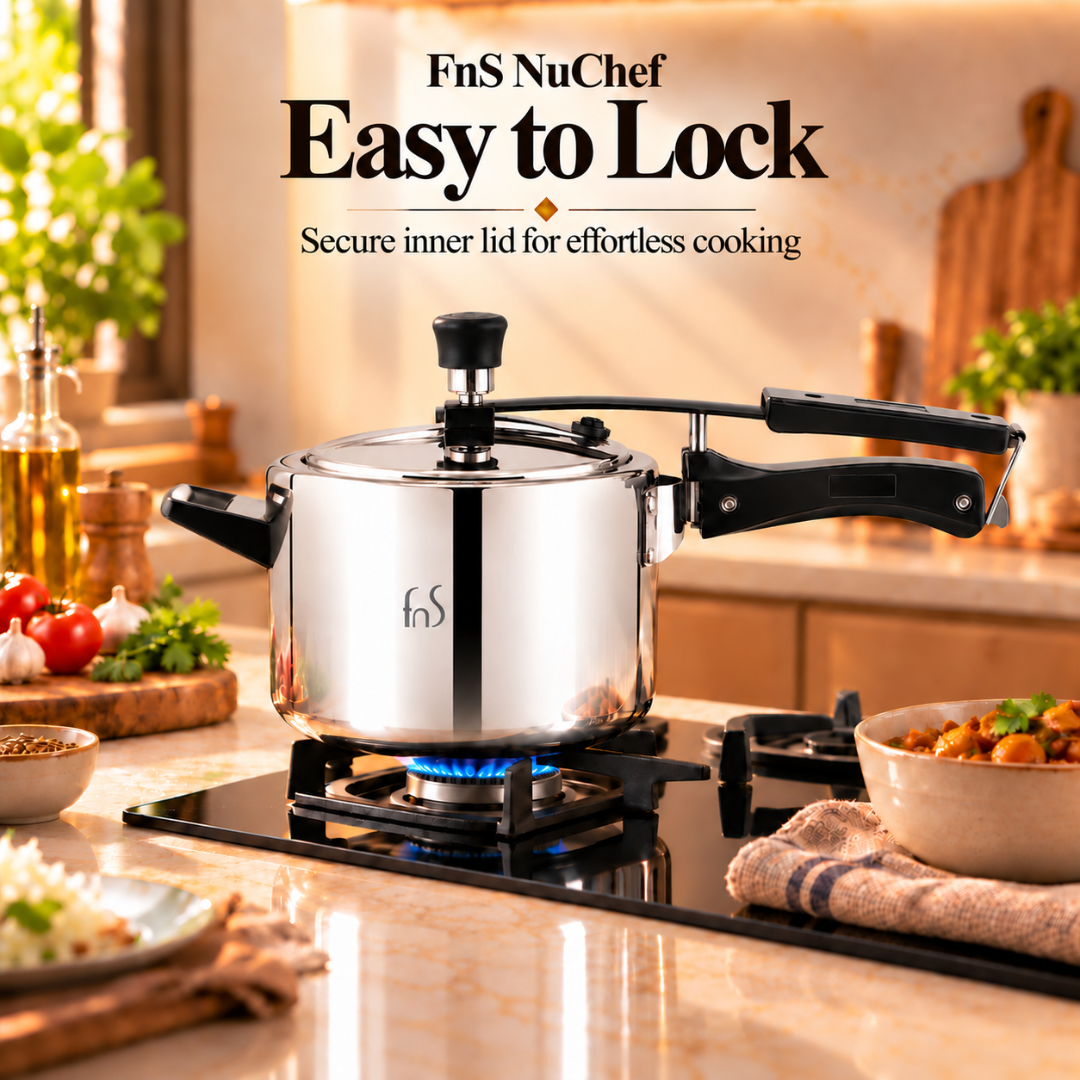 FnS NuChef Aegis Triply Inner Lid Pressure Cooker 5L