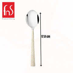Montavo by FnS Pebble Laser Design Stainless Steel 6 Pcs Dinner Spoon Set