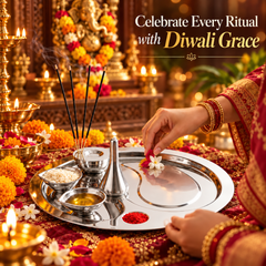 FnS Premium Stainless Steel Pooja Thali Set of 5 Shine Finish