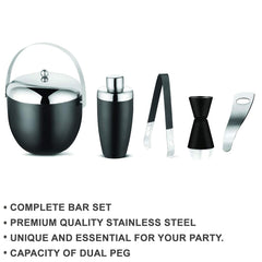 FnS Black Finish 5 Pc Bar Set