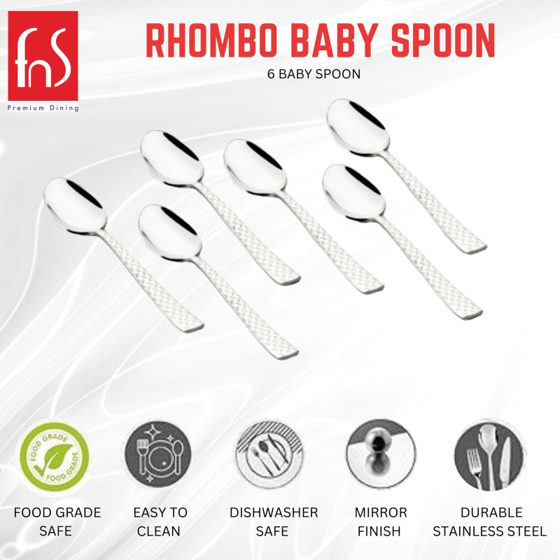 FnS Rhombo 6 pcs Stainless Steel Baby Spoon