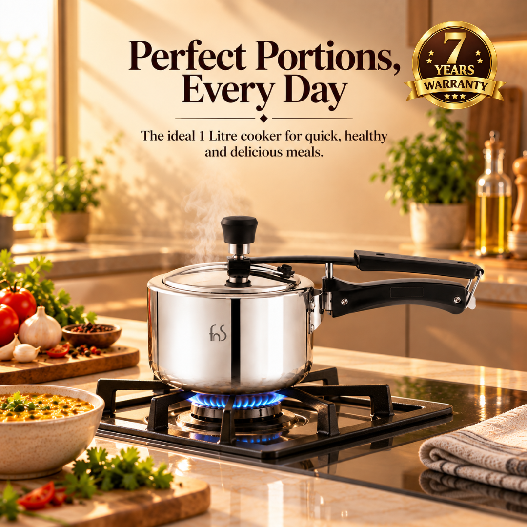 FnS NuChef Aegis Triply Inner Lid Pressure Cooker 1L