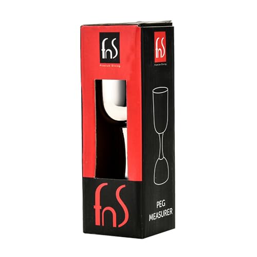 FnS Lugo Stainless Steel Double Sided Peg Measurer 30/60 ML Each (Silver)