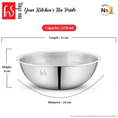 FnS NuChef Cookware Triply Tasla 22 CM