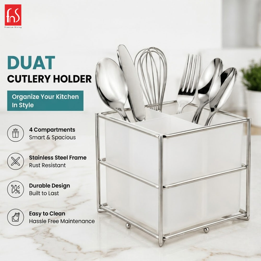 FnS Duat Utensil, Spatula, Silverware Cutlery Holder for Kitchen Countertop Storage