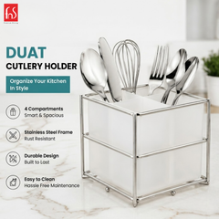 FnS Duat Utensil, Spatula, Silverware Cutlery Holder for Kitchen Countertop Storage