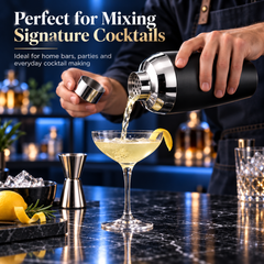 FnS Black Finish Stainless Steel Cocktail Shaker 650 ml