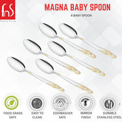 Montavo by FnS Magna Real Gold Plated 6 Pcs Dinner Spoon Set