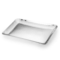 FnS Stainless Steel Rectangular Hammered Finish Deep Platter