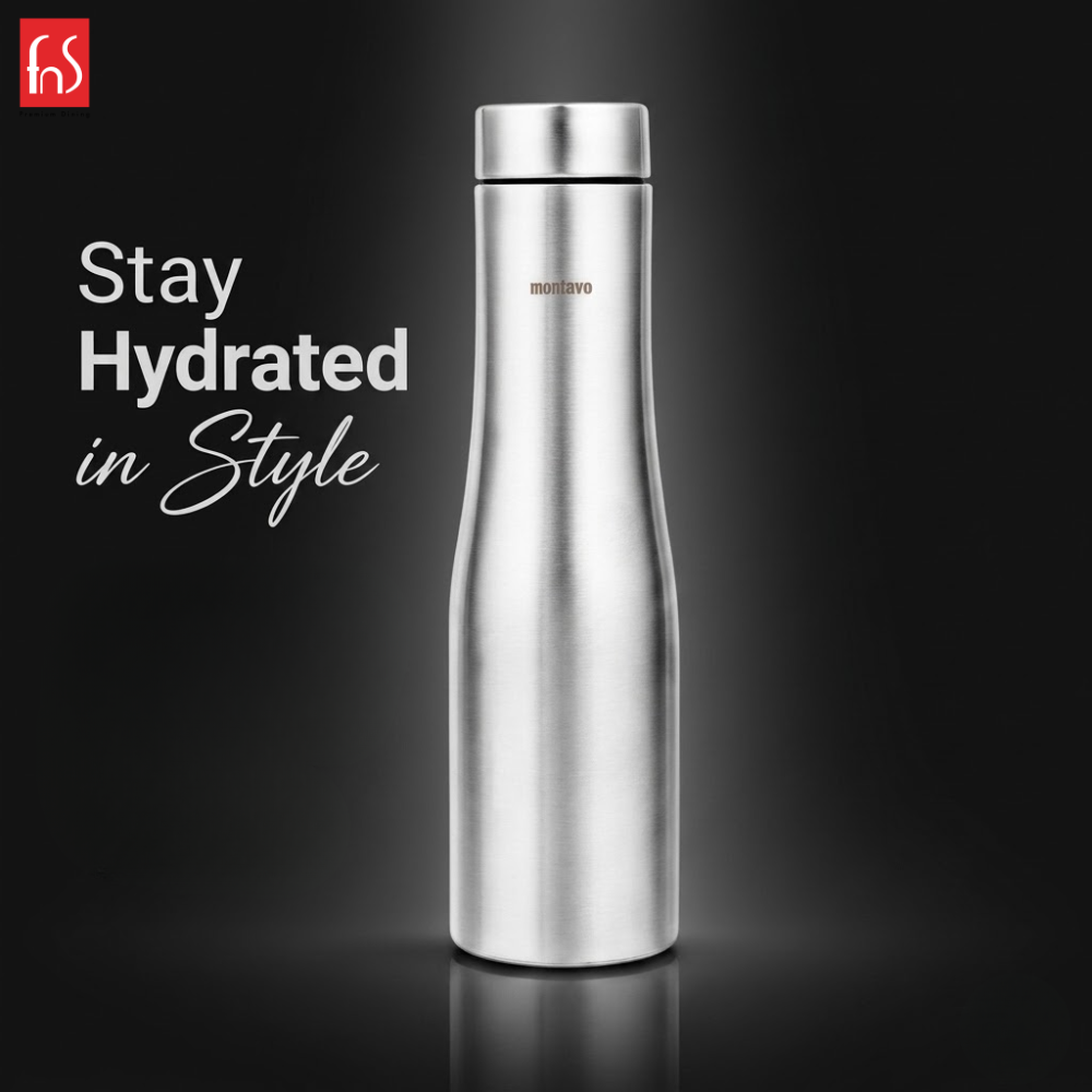 Montavo by FnS Purify Stainless Steel Water Bottle Set of 4 (Capacity 750 ml)