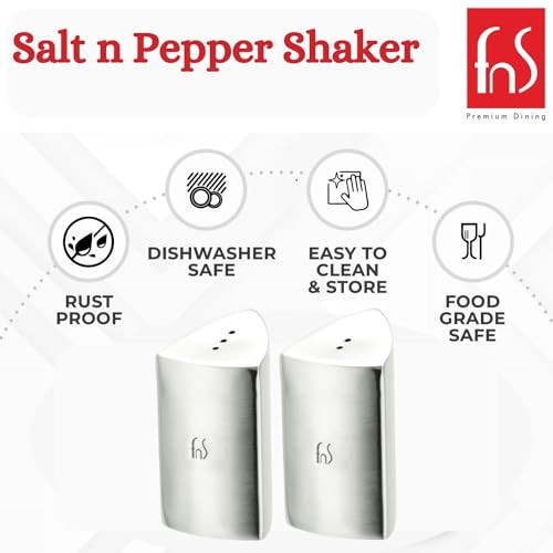 FnS Stainless Steel 2 Pc Salt & Pepper Shaker