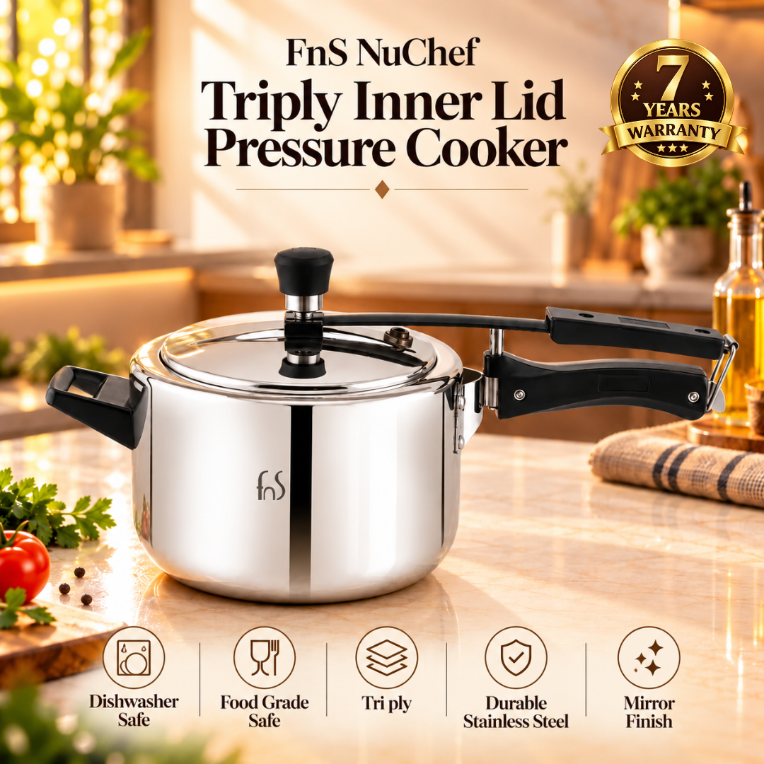 FnS NuChef Aegis Triply Inner Lid Pressure Cooker 2L
