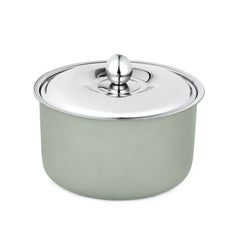 FnS Alwin Olive Green Finish Stainless Steel Double Wall Insulated Designer Casserole with Lid (1600 ml)