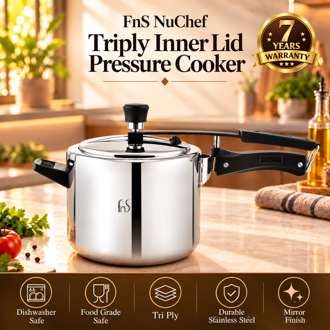 FnS NuChef Aegis Triply Inner Lid Pressure Cooker 5L