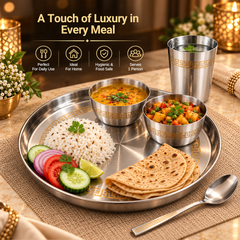 FnS Majestic 5-Piece Stainless Steel Thali Set