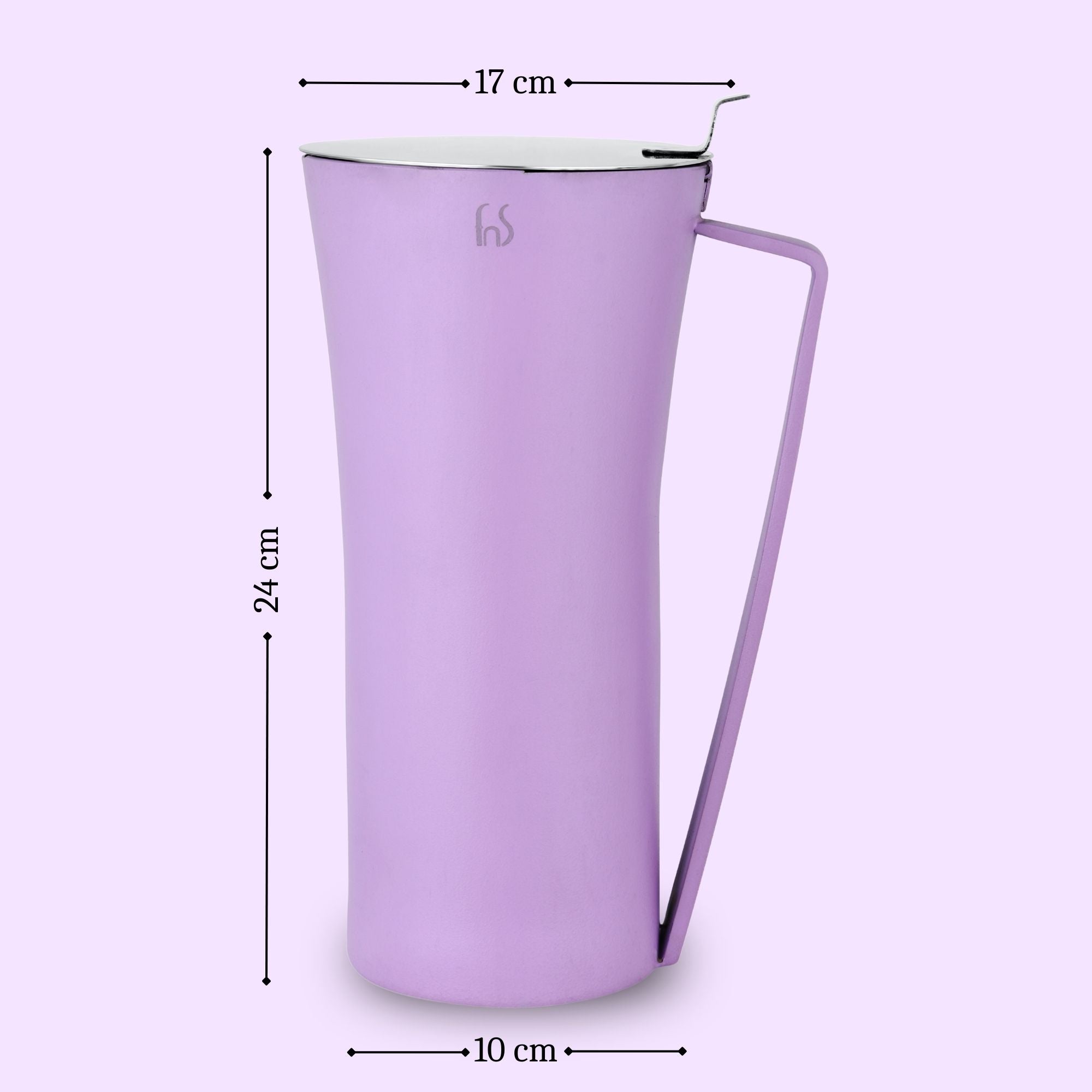 FnS Royal Purple Stainless Steel Strong and Durable Water Pitcher/Jug (Capacity 1.2 LTR)