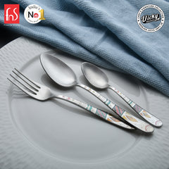 Chef Vicky Ratnani’s Signature Collection By FnS Wales Stainless Steel 18 Pcs Cutlery Set with Box Pack | 6 Dinner Spoons, 6 Dinner Forks, 6 Tea Spoons
