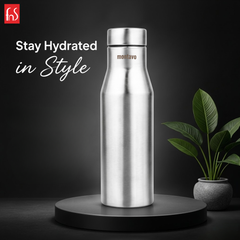 Montavo by FnS Aqua Stainless Steel Water Bottle Set of 6 (Capacity 1 ltr)