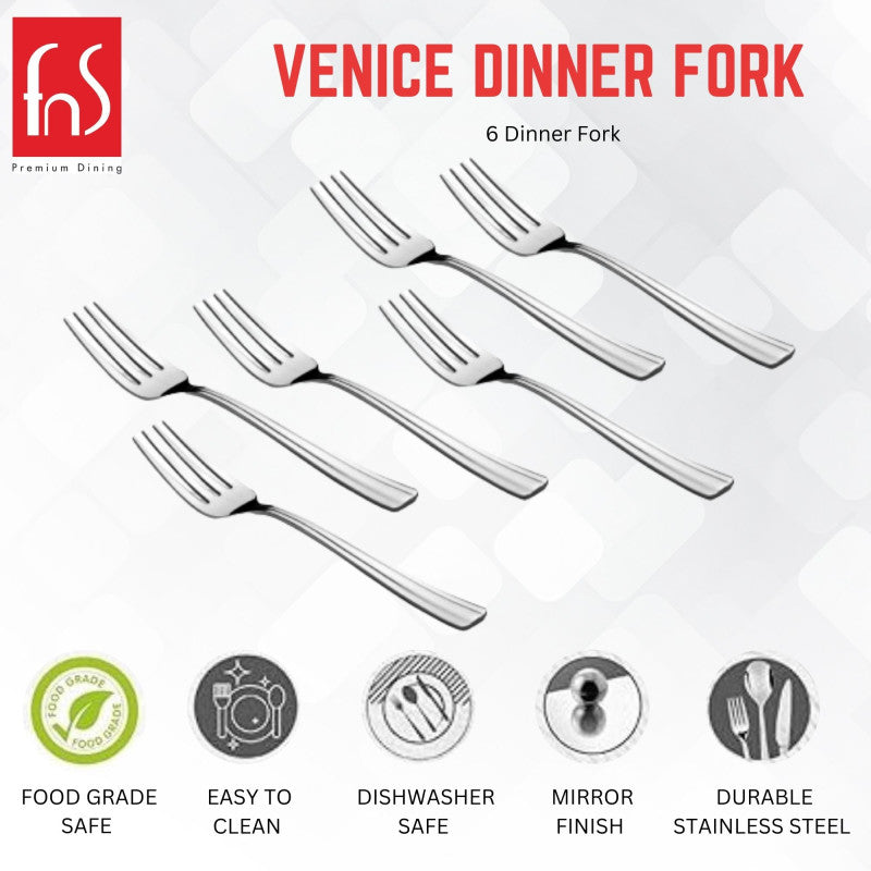 FnS Venice 6 Pcs Stainless Steel Dinner Fork