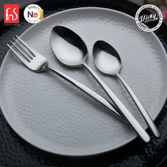 Chef Vicky Ratnani's Signature Collection By FnS Thames Stainless Steel 18 Pcs Cutlery Set with Box Pack | 6 Dinner Spoons, 6 Dinner Forks, 6 Tea Spoons | Premium modern minimalism Handle Design Cutlery for Home, Dining & Kitchen