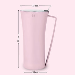 FnS Royal Pink Stainless Steel Strong and Durable Water Pitcher/Jug (Capacity 1.2 LTR)