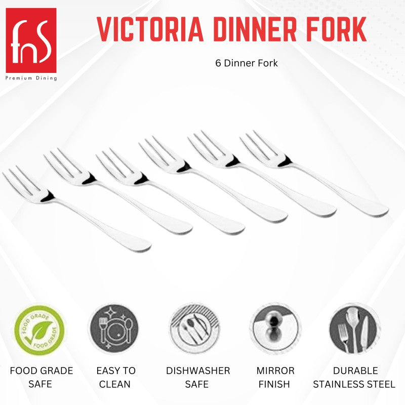 FnS Victoria 6 Pcs Stainless Steel Dinner Fork