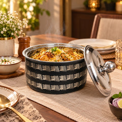Maestro Casserole 2200ml  Double-Walled Stainless Steel, Black Finish