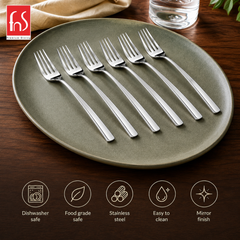 FnS Solo 6 Pcs Stainless Steel Dinner Fork Set